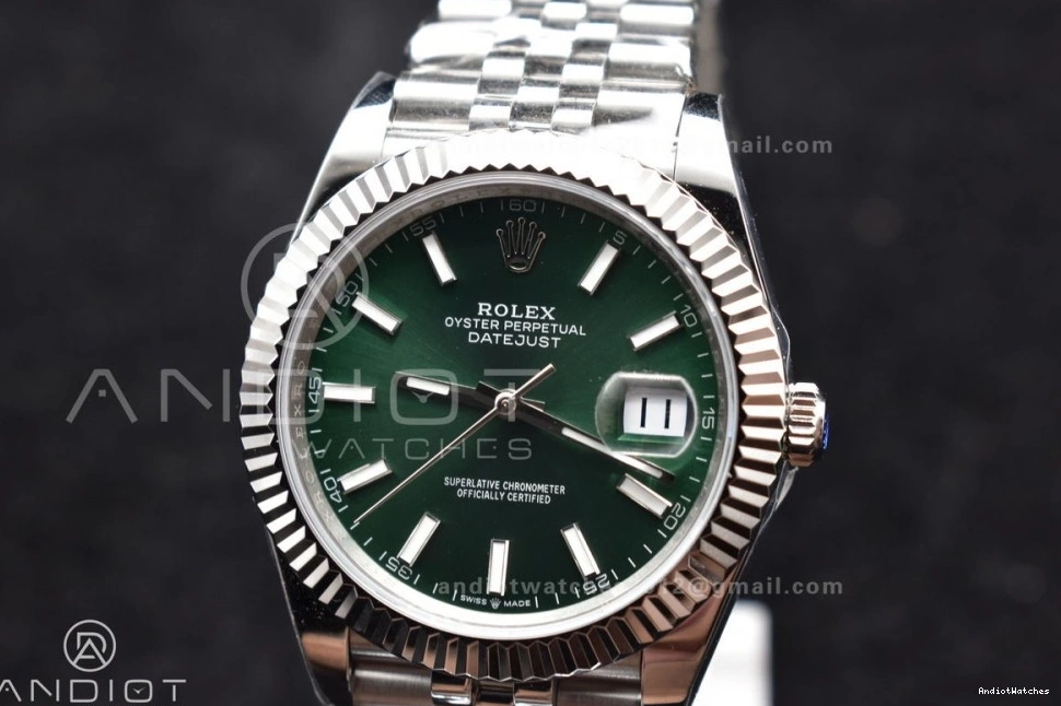 126334 635 41 Steel Dial ComfortFit Green Best SA on Jubilee Bracelet 1:1 904L Sundust Edition DateJust DIWF 0521